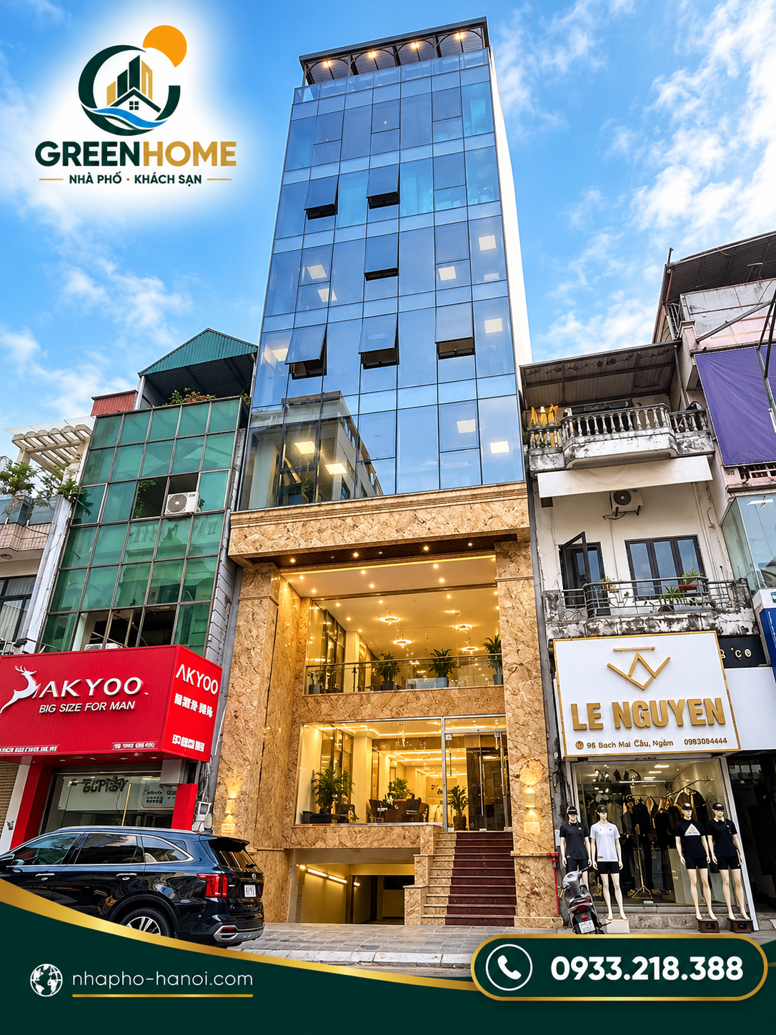 Bán Tòa Văn Phòng Mặt Phố 175 Bạch Mai – Hai Bà Trưng | DT 167m², MT 7.8m × 9 Tầng Hạng A | Sẵn Dòng Tiền 280 Tr/Tháng
