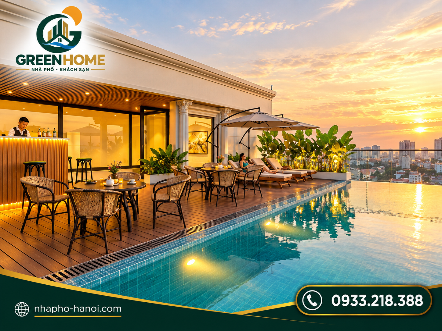 4. Bể Bơi Vô Cực Rooftop, Sky Bar & Lounge Café Tầng Tum Ngắm Hoàng Hôn Trung Tâm Hà Nội